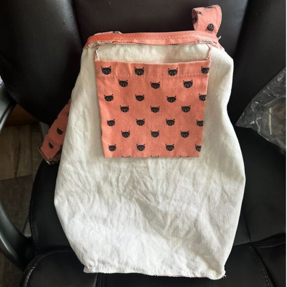 Cat Print Jr. Tote Bag With Appliqué Patches & Double Handles - Picture 11 of 12